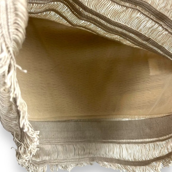 MIRCO GIOVANNINI Skirt Womens 2 Tan Hand Loomed Fringe Feminine Romantic Mini - Picture 8 of 10
